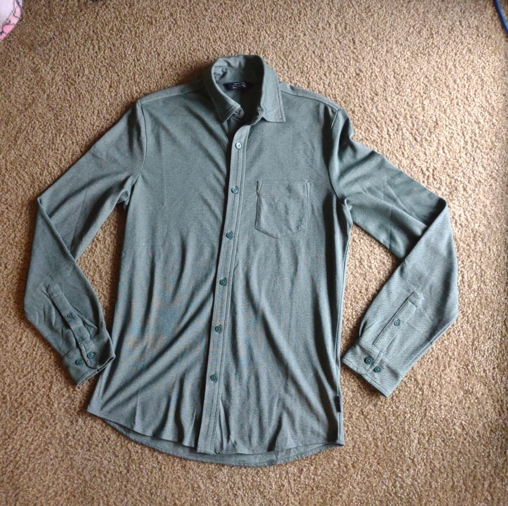 Ben Sherman Green Button up Long Sleeve Shirt Medium NWOT